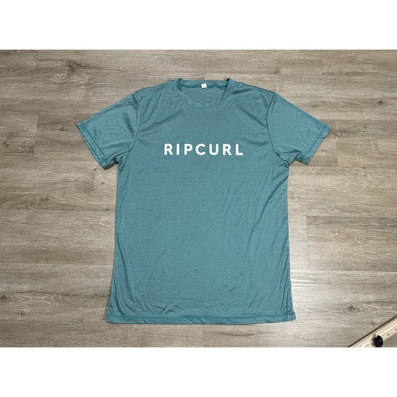 Ripcurl 30+ UPF Tee Swim Corp SS Surf Shirt Mens Size M Green Medium - Picture 1 of 7